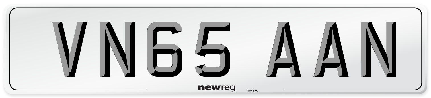 VN65 AAN Number Plate from New Reg